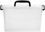 JUJIAJIA 6 Quart Clear Storage Latch Box/Bins, 6-Pack Plastic Container with Latches and Lid