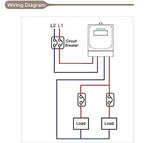 DAE DEM720-2P, 240V Electric kWh Submeter, RS485, 1P2W (2 hot wire), 50A, Internal CT