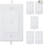 Kebulldola 1 Gang Cable Wall Plate Pass Through with Low Voltage Mounting Bracket, in Wall Grommet Kit Built in Flexible Rubber Passthrough for Low-Voltage Cable Easy Install, 6 Pack White