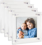 ArtToFrames 20x20 Inch Double Panel Floating Acrylic Picture Frame (Full Frame is 24x24) comes with Chrome Standoff Hardware, Made in the USA, 4 Pack