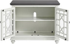 Martin Svensson Home Elegant Small Spaces TV Stand Blue with Coffee Walnut Top