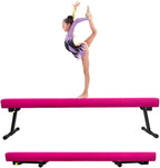 Adjustable&Foldable Gymnastics Balance Beam,6FT/8ft High-Low Level Floor Gymnastic Beam,No Tool Require, Gym Equipment for for Kids Children Girls Home Training