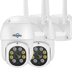Hiseeu 3MP 360° Pan Tilt Camera WiFi Security Camera Outdoor Motion Tracking Floodlights Light Alarm,Color Night Vision,PC Mobile Remote View,Two-Way Audio Security