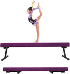 Adjustable&Foldable Gymnastics Balance Beam,6FT/8ft High-Low Level Floor Gymnastic Beam,No Tool Require, Gym Equipment for for Kids Children Girls Home Training