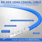 Superbat SDI Cable BNC Cable 3G/6G/12G (Belden 1694A)，10FT/15FT/30FT/50FT/100FT/200FT,Supports HD-SDI/3G-SDI/4K/8K，SDI Video Cable Precision Video Cable(1Pcs)