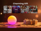 LOFTEK Color Changing Night Light, Smart LED Lamp with Bluetooth APP and Remote Control, 220 Scene Modes, 8-inch RGB Ball Mood Lighting for Living Room (Corded Electric)