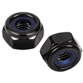 MewuDecor 1/4-20 Nylon Insert Hex Lock Nuts Locknuts, 304 Stainless Steel 18-8, Black Oxide, 50 PCS