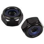 MewuDecor 1/4-20 Nylon Insert Hex Lock Nuts Locknuts, 304 Stainless Steel 18-8, Black Oxide, 50 PCS