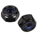 MewuDecor #10-32 Nylon Insert Hex Lock Nuts Locknuts, 304 Stainless Steel 18-8, Black Oxide, 50 PCS