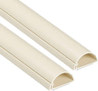 D-Line Half Round Cord Hider, Patented Cable Cover, Hide TV Wall Mount Wires, Raceway for Cords, Decorative Wire Covers, Paintable, Adhesive Cable Concealer - 2X 1.18in W x 0.59in H x 39in L - Beige