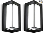 ledmo Outdoor Wall Lights 1800Lm Modern Outdoor Porch Light 6000K Bright Lighting Black Exterior Lighting Fixture Waterproof Christmas Fixture for House,Patio,Garage,Backyard，Hallway (2 Pack)
