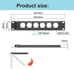 QiaoYoubang 10" 1U Mini Hinged D-Series Connectors Rack Panel 6D XLR HDMI Audio Rack Mount Panel for 10 inches Rack Mount or 10 inch Server Cabinet (1U10IN6D)