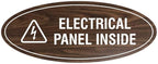 Signs ByLITA Oval Electrical Panel Inside Sign (Walnut) - Medium