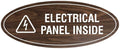 Signs ByLITA Oval Electrical Panel Inside Sign (Walnut) - Large 2 Pack