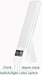 FJHBL Multifunctional Desk Lamp Wireless Charger with LED Display, Digital Clock, Alarm, and Tri-Color Lighting. Compatible with All Major Qi-Enabled Phones, Watches, and Earbuds,N61(White).