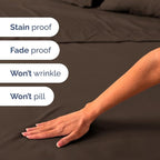 Full XL Bed Sheet Set - 4 Piece Extra Long Extended Full XL Sheets - Ultra-Soft, Breathable & Cooling - Fits 8” to 16" Mattress w/ Deep Pockets - 54" x 80" - Easy-Fit, Wrinkle & Fade Resistant - Brown