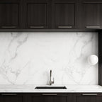 Dundee Deco Faux Marble Wall Panels - 2 ft X 4 ft - Glossy, Waterproof Indoor Wall Cladding - White, Grey, Black Veins - Set of 4 - Covers 31 sq ft