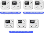 Surge Protector 3-Outlet Power Strip with Voltage Stabilizer, 80V-140V Power Surge Protectors for Refrigerator, TV, Computer | LED Display, Fireproof UL94V-1, Wall Mount,1800J,2 Pack