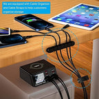 USB Charger Hub ASOMETECH 100W 8-Port Desktop Multiple USB Charging Station with PD Port, Quick Charge 3.0 Port, Wireless Charger, LCD Display Fast USB C Charger for iPhone 12, Tablet and More