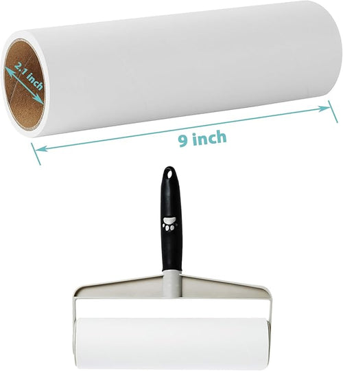 9 inch Lint Roller Refills Only Compatible with Spotty Supersize Extra Sticky Adhesive Lint Roller Refill Pet Cat & Dog Hair Remover for Clothes and Furniture, Pack of 5 Refills, 300 Sheets Total