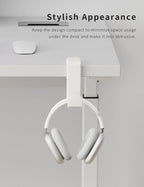 Celerion Headphone Hook - Under Desk Headphone Holder with 360-Degree Adjustable Rotation (Creamy White)