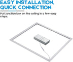 LED Energy Plus 2x2 FT Edge-Lit Frame LED Panel Lights,5CCT Selectable 3000K-6500K, 2600/3900/5200LM,20W/30W/40W Switch, Grid Drop Ceiling Lights,0-10V Dimmable,Damp Rated,100-277V,ETL Listed (4 Pack)