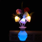 AUSAYE 4 Pack Plug in LED Night Light Sensor Light Rose Flower Decor,Energy Saving Lamp Dream Nightlight Mushroom Night Lights for Kids Adults Bedroom,Bathroom,Living Room,Kitchen,Hallway