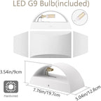 Aipsun Aluminum Modern Indoor LED Wall Sconce Hardwired Interior Wall Lights Set of 2 Up and Down Wall Mount Light for Living Room Bedroom Hallway Corridor Warm White 3000K(with G9 Bulbs)