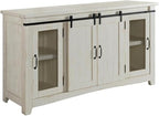 Martin Svensson Home Rustic 65” Solid Wood TV Stand with Storage, All Antique White
