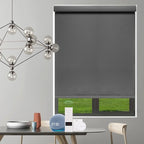 ZSHINE Motorized Blackout Window Blinds Customize Width Remote Control Wireless and Rechargeable Window Roller Shades for, Home, Office, Hotel, Club, Restaurant and Cinema(82133E-1)