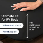 RV Short Queen Sheet Set 60 X 75 - 4 Piece RV Short Queen Bed Sheets - Soft, Breathable and Cooling - Designed for Bunks, Trailers & Campers - Fits 8” to 12" Mattress - Hotel Luxury Bedding - Black