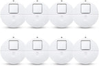 EVA LOGIK Modern Ultra-Thin Window Alarm with Loud 120dB Sound and Vibration Sensors Compatible with Virtually Any Window, Glass Break Alarm Perfect for Home, Office, Dorm Room- 8 Pack