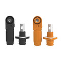 450A Battery Energy Storage Connector, 185mm² High Current Connectors IP67 Waterproof Copper Plate Wiring Power Adapter Quick Plug Terminal Right Angle Plug and Socket (1500V Black+Orange)
