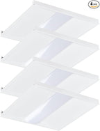 Cortelco 2x2 LED Troffer Light–20W/25W/30W/35W/40W,Up to 6000 Lumens,4 CCT Selectable 3000K/3500K/4000K/5000K,0-10V Dimmable Drop Ceiling Panel – 100-277V,ETL & DLC Listed,Commercial Grade,4-Pack