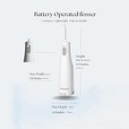 NOVAATOZ HydroOne Cordless Battery Operated Water Flosser for Teeth & Gums | Portable & Waterproof Oral Irrigator | 2 Pressure Modes | Travel Friendly