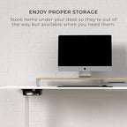 HumanCentric Under Desk Storage Shelf, Drawer Organizer for Office, Workstations, Tables, Sit Stand Desks, Gaming Setups, Mountable Storage Tray, Cable Management, Screw or Stick On, 2 Pack