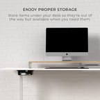 HumanCentric Under Desk Storage Shelf, Drawer Organizer for Office, Workstations, Tables, Sit Stand Desks, Gaming Setups, Mountable Storage Tray, Cable Management, Screw or Stick On with VHB Tape