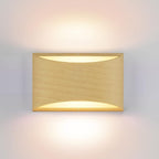 Aipsun Aluminum Modern Wall Light Fixtures 1 Pack Indoor LED Wall Sconce Hardwired Wood Texture Up and Down Wall Mount Light for Living Room Bedroom Hallway Corridor 3000K(with G9 Bulbs)