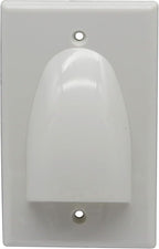 zdyCGTime Bulk Nose Faceplate Wall Plate for Cabling 1 Gang Cable Plate Internal Management Convex Audio Video Cable Pass Through Nose Plate White (2 Pack)