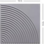 From Plain To Beautiful In Hours 9002 Arc Swell PVC 12 in x 12 in Peel and Stick Wall Panels (Covers / 10 sq.ft), Milky Grey, 10 Piece