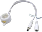 DC 6V 12V-24V 5A PIR Motion Activated Body Sensor Switch with DC Cable for LED Strip Light ((Roundness(with Light Sensor), White)