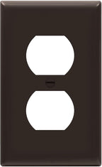 ENERLITES Duplex Receptacle Outlet Wall Plate, Gloss Finish, Size 1-Gang 4.50" x 2.76", Unbreakable Polycarbonate Thermoplastic, UL Listed, 8821-BR, Brown