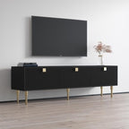 Meble Furniture Dorset 01 TV Stand - Modern Rectangular TV Stand with Storage Cabinets - Media Entertainment Center Console Table for TV Up to 80" - Magnolia