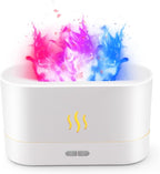 Colorful Flame Air Aroma Diffuser Humidifier, Upgraded 7 Flame Color Noiseless Essential Oil Diffuser for Home,Office,Yoga with Auto-Off Protection 180ml (8Hours White)