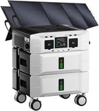 IEE SP5000 Solar Generator with 2x200W Solar Panel,120/240V Dual Voltage 5000W(Peak 9000W) 5120Wh LFP Battery Power Station,Fast Charging APP Control for Home Use,Emergencies,RVs.