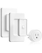 WILAWELS Remote Control Outlet Wireless Wall Switch, Wireless On Off Remote Switch Outlet with Magnetic Base for Light, Lamp, 100ft RF Range, 10A/1250W, Two Switches for One 0utlet W14RC2106