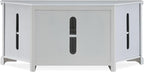 Leick Home Mateo Corner TV Stand, for 65 in. TV, 2 Glass Doors and 2 Soild Doors, White, 85386