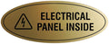 Signs ByLITA Oval Electrical Panel Inside Sign (Brushed Gold) - Medium 2 Pack