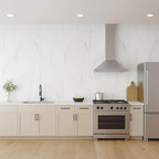 Dundee Deco Faux Marble Wall Panels - Sample - Glossy, Waterproof Indoor Wall Cladding - White, Grey Veins - Sample 6" x 6"