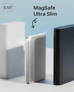 10,000mAh for MagSafe Power Bank Ultra Slim, Magnetic Wireless Charger with USB-C Cable, Fast Charging Portable Battery for iPhone 17/16/15/14/13/12 Series, All-Metal Design, Silver
